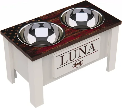 Miniatura 12 de GrooveThis Woodshop Soporte Personalizado de Cuenco Elevado para Perros de Tamaño Grande, Mediano, Pequeño y Extra Pequeño - Cuencos de Acero Negro