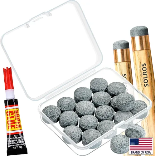 Miniatura 12 de Puntas para taco de billar - Kit de reparación y reemplazo de puntas para palo de taco de billar con caja de almacenamiento para puntas de palo