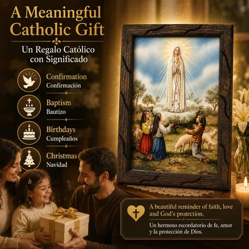 Miniatura 6 de Mrcjsales: imagen de Nuestra Señora de Fátima Virgen de Fátima, pintura al óleo, 24 x 36 pulgadas, 13 x 18 pulgadas, 10 x 12 pulgadas, imagen