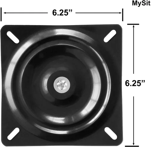 Miniatura 2 de MySit Taburete de bar resistente de 6.25 pulgadas de repuesto de placa giratoria, mecanismo giratorio cuadrado para silla reclinable o muebles