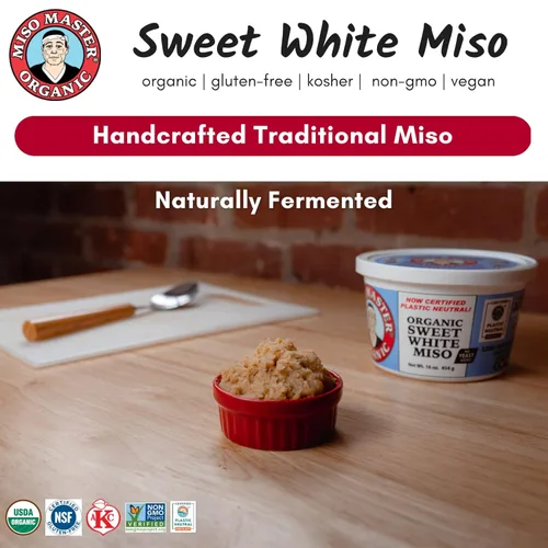 Miniatura 3 de Miso Master Organic Sweet White Miso Orgánico, Kosher, sin gluten, sin OMG Hecho a mano y fermentado naturalmente Tubo de 16 onzas
