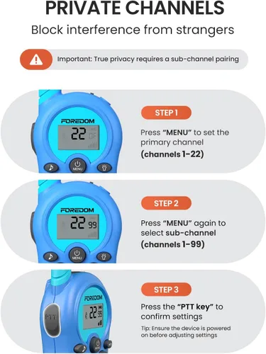 Miniatura 5 de FOREDOM Walkie Talkies recargables para niños Walkie Talkies de largo alcance para niños y niñas de 3 a 12 años de edad, juguetes de cumpleaños
