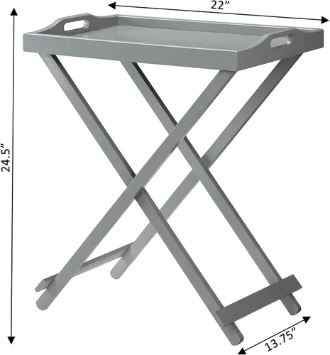 Miniatura 3 de Pemberly Row Mesa de bandeja plegable en gris
