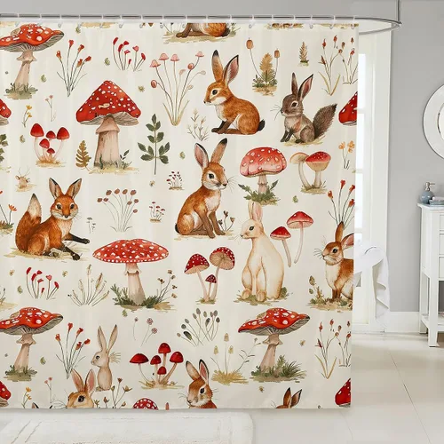 Miniatura 23 de Castle Fairy Cortinas de ducha con hojas de ginkgo, cortina de baño botánica de naturaleza verde, tela de plantas de acuarela, juego de decoración