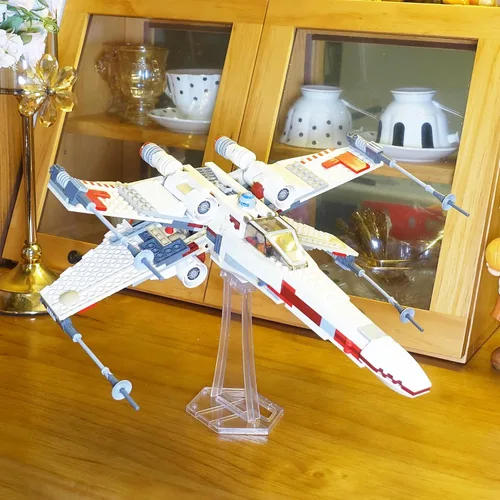 Miniatura 4 de Soporte de exhibición para LEGO 75393 9493 75273 75301 75102 75218 X-wing Starfighter, 75347 TIE Bomber, 75316 Mandalorian Starfighter Kit, pantalla