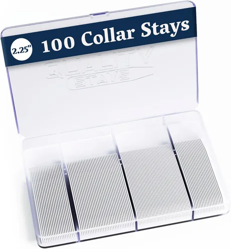 100 estancias de plástico para cuello para camisas de vestir de hombre, estancias de cuello de plástico para hombres (2.25 pulgadas o 2.5 pulgadas),