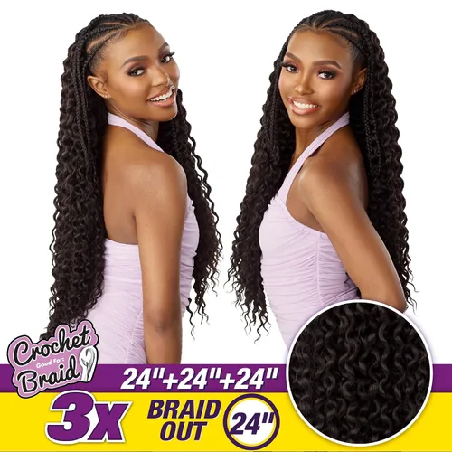 Miniatura 2 de Sensationnel Lulutress - Cabello trenzado de ganchillo – 3 trenzas de 24 pulgadas totalmente plegadas para bricolaje, todas las rastas sintéticas 1