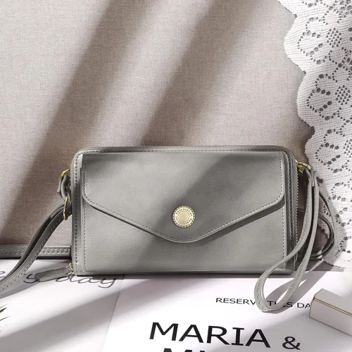 Miniatura 5 de Peacocktion Cartera para mujer con RFID, cartera cruzada de gran capacidad, 2 correas