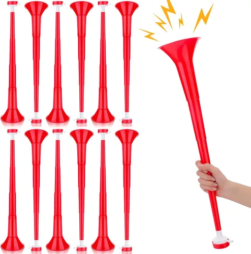Miniatura 9 de Kathfly Vuvuzelas - Cuerno de fútbol de estadio plegable de 23.6 pulgadas, generador de ruido de estadio, sonido fuerte, bocinas deportivas de mano