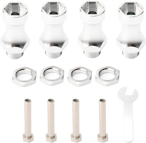 Miniatura 5 de Paquete de 4 adaptadores de conversión de cubo hexagonal de aluminio de 0.472 in a 0.669 in para 1/8 1/10 RC piezas de actualización de automóvil