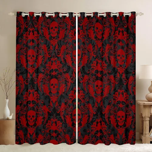Miniatura 11 de Feelyou Cortinas opacas abstractas modernas de arte abstracto para dormitorio, sala de estar, niños, patrón rojo, gris, negro, patrón de Multi 05