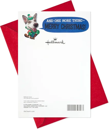 Miniatura 10 de Hallmark Tarjeta de Navidad (perro juguetón, diseño interior de tarjeta)