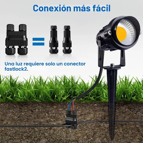 Miniatura 2 de SUNVIE Fastlock2 - Conector de cable de bajo voltaje para iluminación de paisaje, impermeable, conector de bajo voltaje, conectores de cable