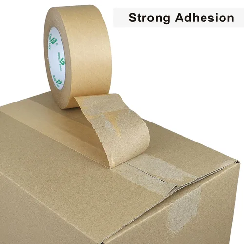 Miniatura 6 de BOMEI PACK Cinta de embalaje de papel reforzado de 2 pulgadas, cinta de envío de papel kraft autoadhesiva biodegradable, para embalaje resistente