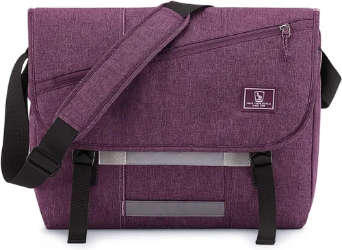 Miniatura 9 de OIWAS Bolsa tipo mensajero para hombre, 14 pulgadas, bolsa cruzada para computadora portátil, bolsa de hombro, bolsa de hombro para universidad