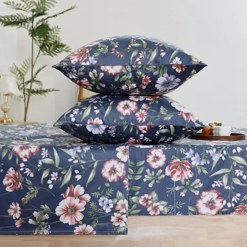 Miniatura 62 de FADFAY Juego de sábanas de rosas blancas, ropa de cama vintage floral de rosas, ropa de cama estilo rústico, 100% algodón egipcio percal, 800 hilos