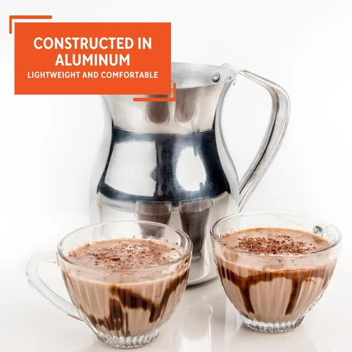 Miniatura 3 de IMUSA EE. UU. 1 Qt - Chocolatera tradicional de aluminio, color plateado