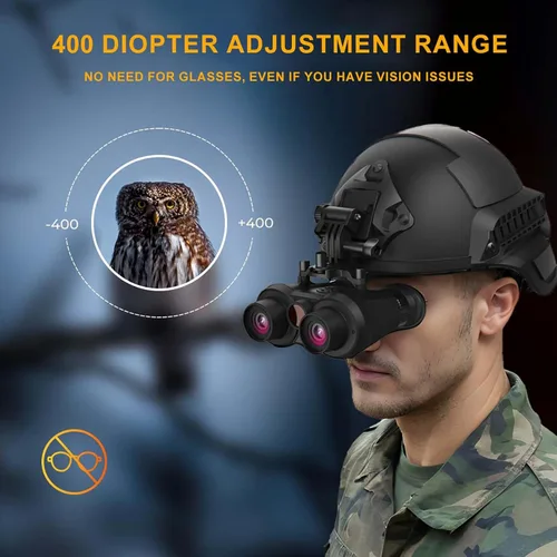 Miniatura 6 de Gafas de visión nocturna y prismáticos montados en la cabeza 3D VR para adultos, visión nocturna digital infrarroja recargable con correa
