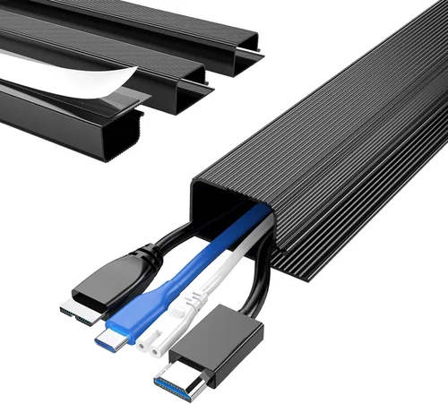 Miniatura 16 de Delamu Paquete de 2 organizadores de cables debajo del escritorio, organización de cables ordenada segura debajo de los escritorios para oficina