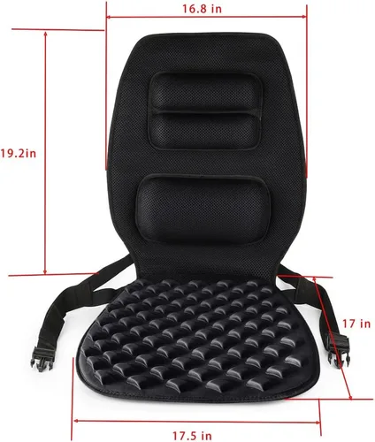 Miniatura 4 de FOMI Cojín de gel de alta calidad y soporte firme para la espalda, cojín de asiento y almohada torácica superior inferior y lumbar para automóvil
