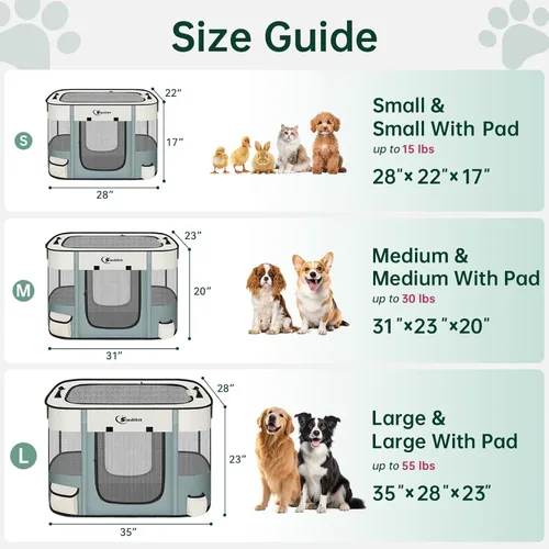 Miniatura 2 de Corralito para perros, gatos y mascotas, corralito portátil para perros en interiores y exteriores, viajes, camping, carpa jaula plegable para Gris