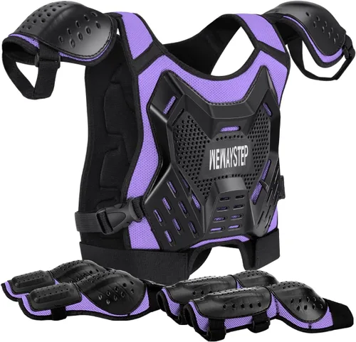 Miniatura 11 de Protector de Pecho para Bicicleta de Tierra para Niños - Chaleco de Armadura de Motocicleta Motocross con Rodilleras y Coderas - Traje de Protección