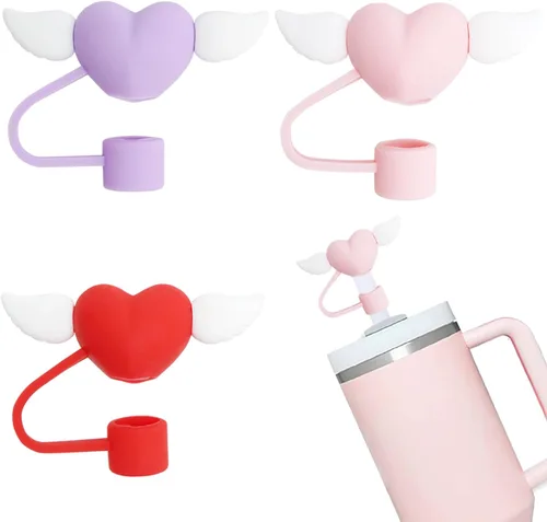 Miniatura 11 de 6 fundas de popote compatibles con vasos Stanley de 40/30 onzas, reutilizables y bonitos protectores de tapas de silicona para popotes Stanleys
