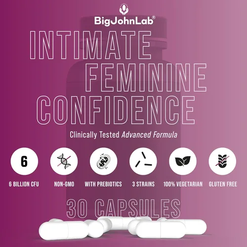 Miniatura 6 de BIGJOHNLAB® - Probióticos vaginales para mujer – Balance de PH, control de olores, levadura, microbioma y salud femenina – 6B UFC, raíz de regaliz