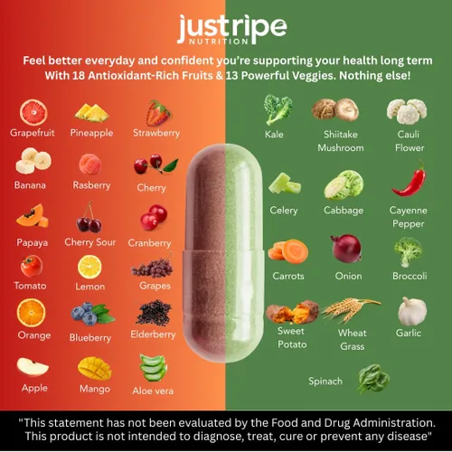 Miniatura 6 de Suplemento de frutas y verduras – 90 cápsulas de frutas y 90 verduras – Superalimento 100% natural entero – Lleno de vitaminas y minerales súper