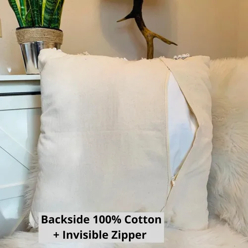 Miniatura 7 de Funda de almohada COZYDEKO estilo boho, de 18 x 18 pulgadas, almohadas decorativas marroquíes rústicas bohemias con acentos copetados, algodón