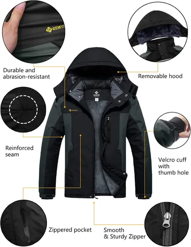 Miniatura 7 de GEMYSE Men's Mountain Waterproof Ski Snow Jacket Winter Windproof Rain Jacket