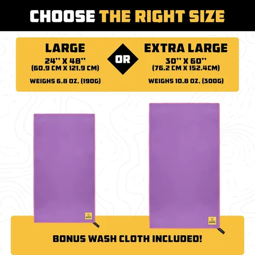 Miniatura 3 de Wise Owl Outfitters Microfiber Camping Towel - Quick Dry Towel for Travel, Backpacking, Hiking, Beach, Gym & Yoga - Compact, Fast Drying &