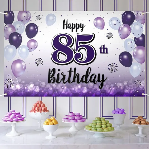 Miniatura 88 de Decoraciones de feliz cumpleaños 30, cartel grande de globo morado de 30 cumpleaños, suministros para fiesta de cumpleaños de 30 años. 30 (EE. UU.)