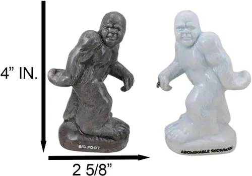 Miniatura 7 de Ebros - Juego de salero y pimentero de cerámica con diseño de muñeco de nieve blanco abominable y muñeco de nieve blanco, Yeti y gris, Sasquatch