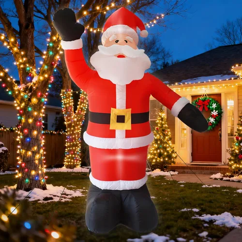 Miniatura 7 de Papá Noel inflable de 4 pies de Navidad lindo con luces LED incorporadas, decoración inflable de Navidad para interiores y exteriores, gran