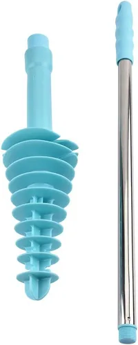 Miniatura 4 de Émbolo de inodoro flexible y removedor de obstrucciones para inodoros con sifón, émbolo de baño resistente con mango ABS, tubo de acero inoxidable