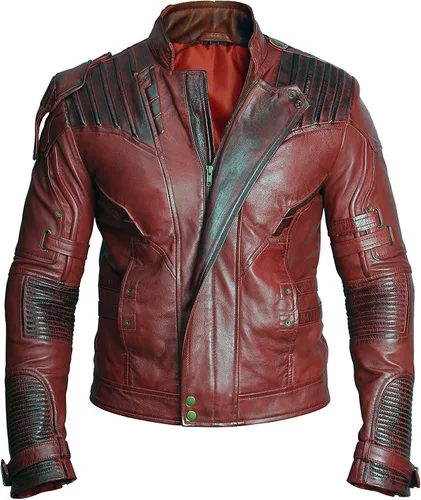 Miniatura 2 de Chamarra de cuero real Star Lord Guardians of the Galaxy 2, Chris Pratt