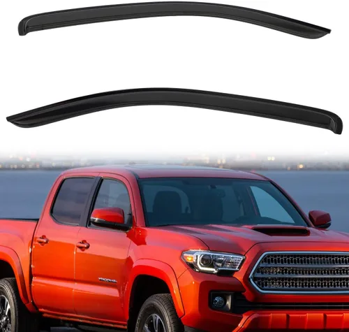 Miniatura 25 de 4 viseras adhesivas para ventana de ventilación de montaje exterior, para humo, sol, lluvia, compatibles con 15-23 F150 Crew Cab (Supercrew Cab)