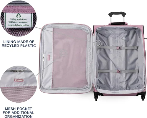 Miniatura 296 de Travelpro Maxlite 5 - Juego de 2 piezas de equipaje de mano de tela, expandibles con 4 ruedas giratorias, bolso blando para debajo del asiento, Negro