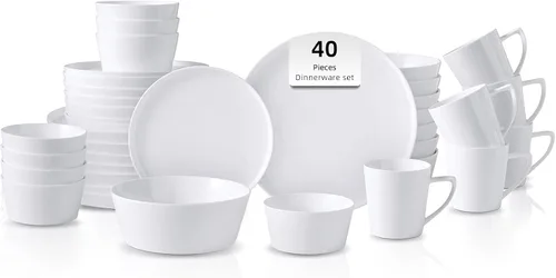 Miniatura 8 de Bone China - Forma de cono de porcelana, Elegance White Cup Espresso de 5 onzas y platillo, juego de 6 tazas y 6 platillos
