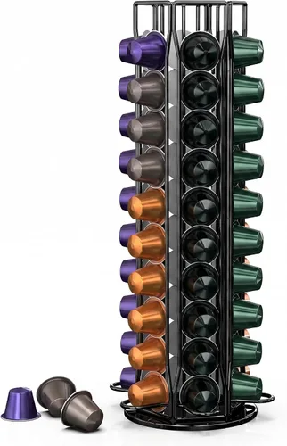 Miniatura 9 de Soporte para cápsulas de café Nespresso OriginalLine, soporte giratorio para cápsulas de café, organizador de estación de café, estante
