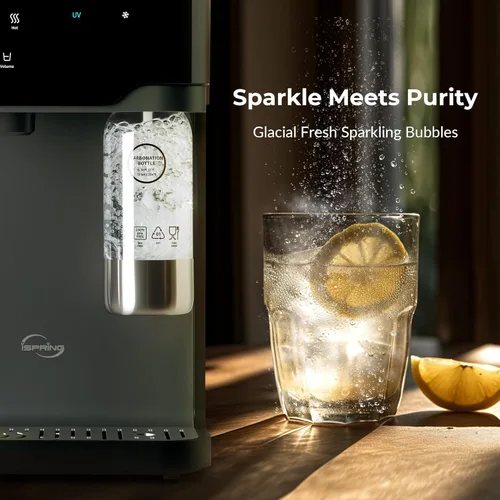 Miniatura 2 de iSpring Fabricante de agua con gas con filtro de agua de ósmosis inversa UV, caliente y fría para encimera, eliminación de PFAS y TDS, monitor TDS