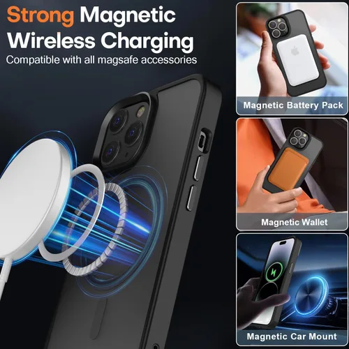 Miniatura 210 de Fuerte magnético para iPhone 11, compatible con Magsafe, [resistente a caídas de 13 pies] Funda trasera translúcida mate con sensación de piel