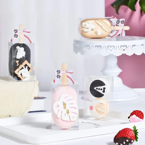 Miniatura 8 de Meseey 30 lazos de cinta impresos de béisbol de 3 pulgadas, lazos pequeños para envolver regalos, baby shower, boda, recuerdos de fiesta, paletas