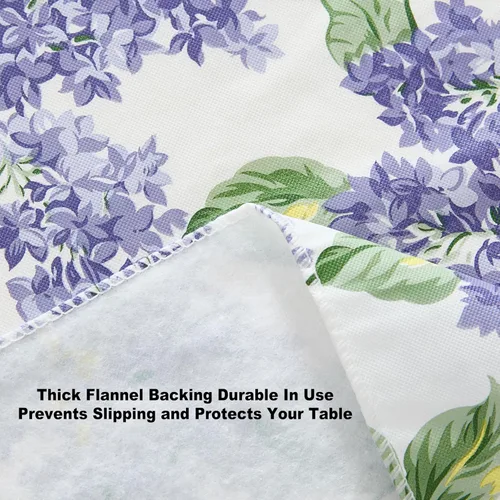Miniatura 7 de Lilac Fields - Mantel pesado de franela de vinilo calibre 4, diseño floral de lilas moradas para interiores y exteriores, picnic, cocina, comedor