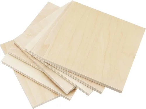 Miniatura 6 de SINJEUN Paquete de 30 discos cuadrados de madera sin terminar de 4 pulgadas, discos de madera de 1/4 pulgadas de grosor, recortes de madera