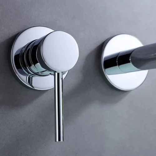Miniatura 5 de sumerain Grifo de baño de montaje en pared para zurdos de una sola manija en cromo