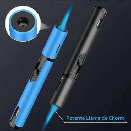 Miniatura 4 de Encendedores de Antorcha Paquete de 2 Llama de Chorro Ajustable Encendedor de Butano, Encendedor de Antorcha de Gas Recargable para Velas Parrilla