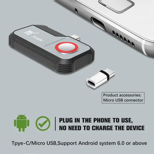 Miniatura 7 de Cámara térmica 256X192 IR Resolución HT-203U Cámara de imágenes térmicas para teléfono Android - Plano focal infrarrojo no enfriado de óxido