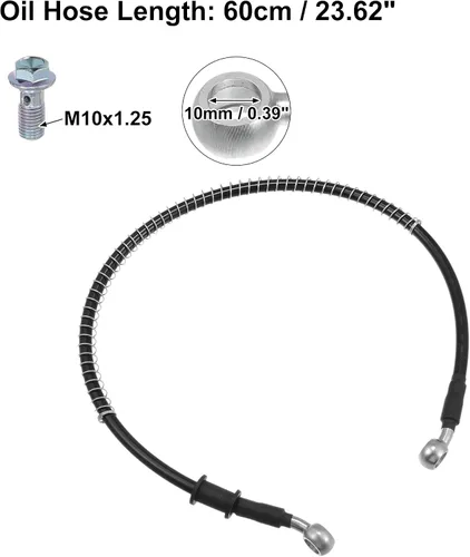 Miniatura 5 de X AUTOHAUX Manguera de freno para motocicleta, línea de freno hidráulico, manguera de aceite con ajuste de protección de resorte para ATV